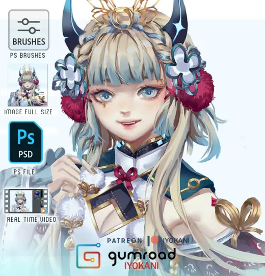 Kiriena Process Video | Real time + brushes — Photoshop brush