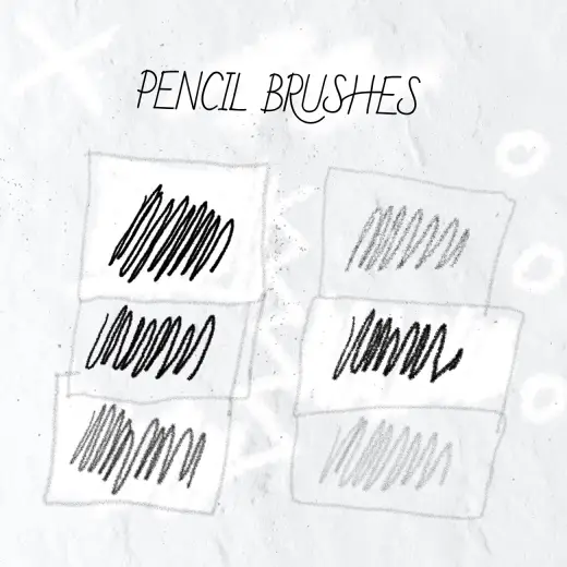6 Pencil Brushes — Procreate, Photoshop & Krita brush