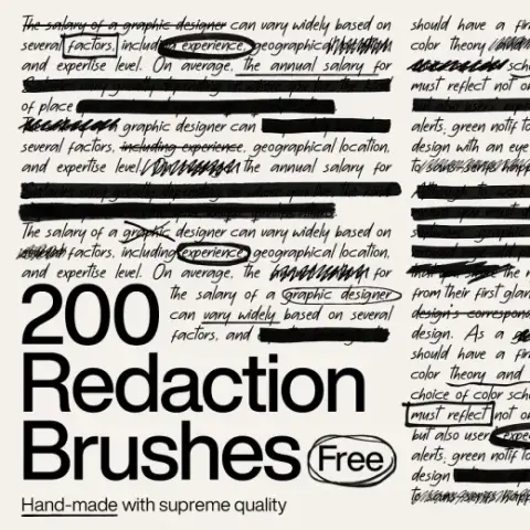 Redaction Photoshop Brushes — Procreate, Photoshop & Krita brush