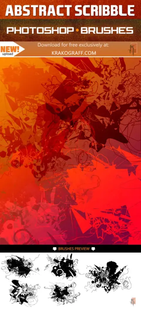 Abstract Scribble Brushes — Procreate, Photoshop & Krita brush