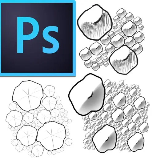 Dragon scale brushes (x3) for Photoshop (ABR) — Photoshop brush