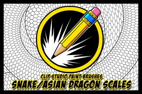 Clip Studio Paint Snake/Asian Dragon Scale Brushes by Ryan Cardinal — Clip Studio Paint brush
