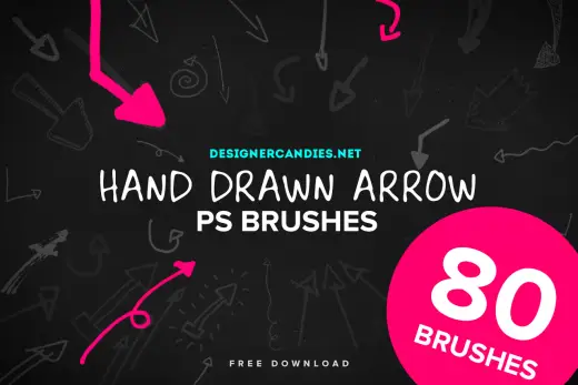 80 Hand Drawn Arrows PS Brushes — Procreate, Photoshop & Krita brush