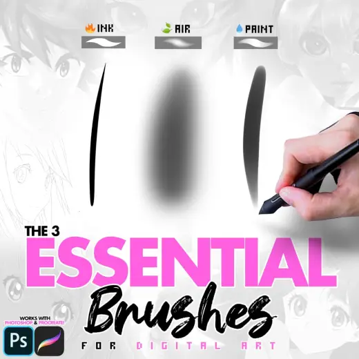 The 3 Essential Brushes For Digital Art (Photoshop/Procreate) — Procreate & Photoshop brush