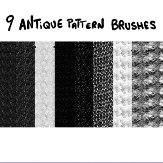 9 antique pattern brushes — Procreate & Photoshop brush
