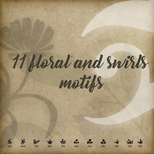 11 Floral and Swirls Brushes — Procreate, Photoshop & Krita brush