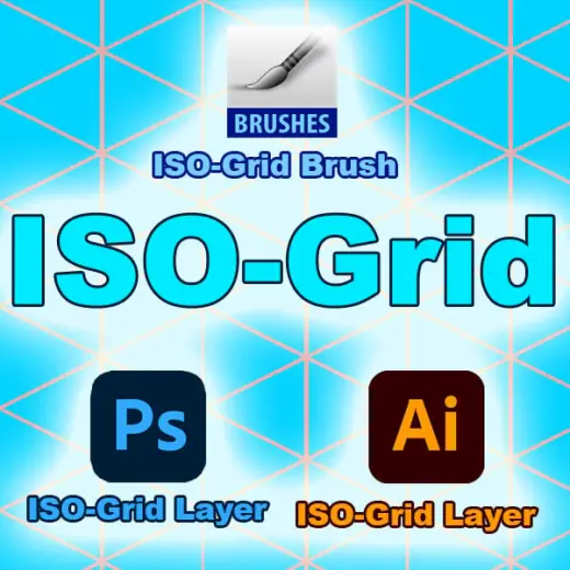 ISO-Grid: Photoshop Brush, Photoshop and Illustrator ISO-grid Layer — Photoshop brush