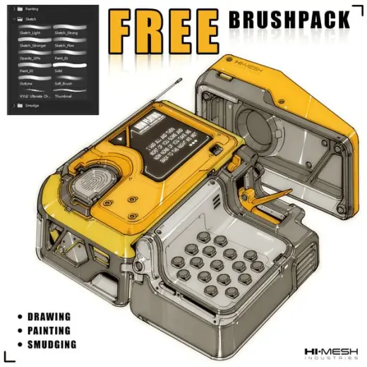 Draw Like a Pro – FREE Hard Surface Brush Pack — Photoshop brush