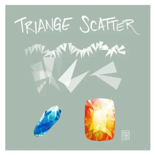 CSP Brush: TRIANGE Scatter — Clip Studio Paint brush