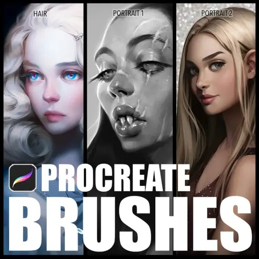 ProCreate portrait and hair brush pack vol.2 — Procreate & Photoshop brush