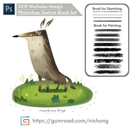 2019 | Nicholas Hong's Photoshop Texture Brush Set — Photoshop brush