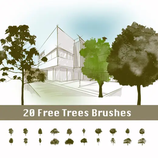 20 Free Tree Brushes — Procreate, Photoshop & Krita brush