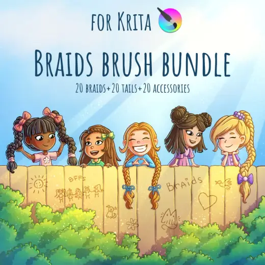 Braids brush bundle — Krita brush