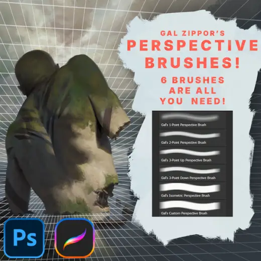 Gal's Essential Perspective Brushes — Photoshop brush