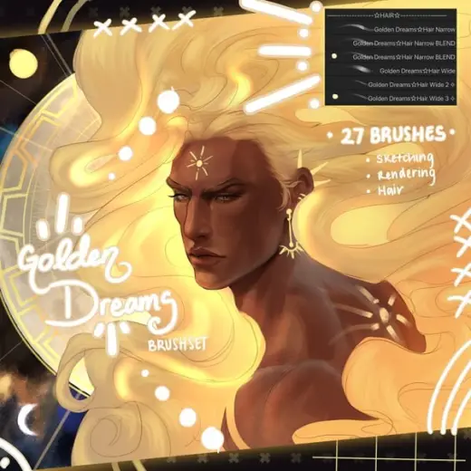 Golden Dreams Brush Set (CSP) — Clip Studio Paint brush
