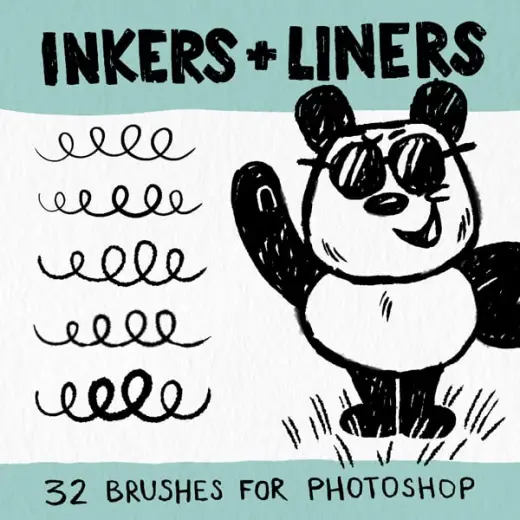 David CP's Inkers and Liners Brush Set for Photoshop — Photoshop brush