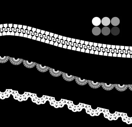 Minibundle with 4 custom brushes (Zip, 2 Lace, Palette) — Krita brush