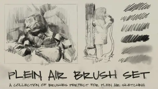 Plein Air Pencil Sketching - Brush set — Photoshop brush