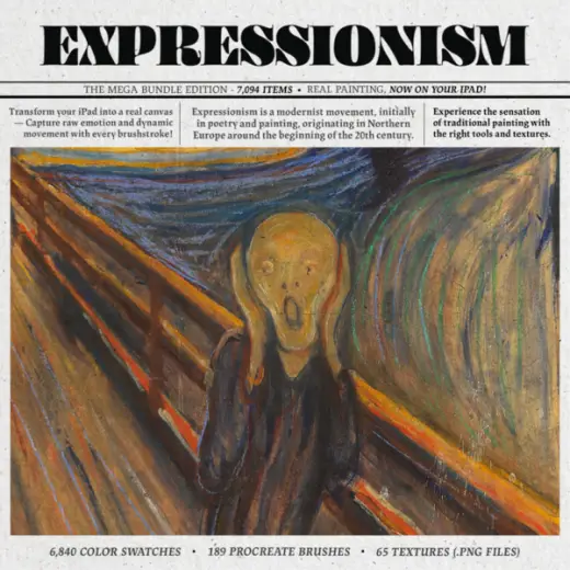 The Expressionism Collection Mega Bundle | Procreate Brushes, Color Palettes & Textures — Procreate brush