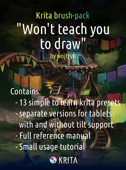 "Won't teach you to draw" brushpack — Krita brush
