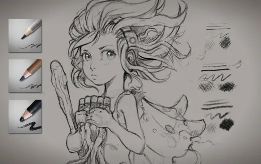 Krita brushes: Charcoal pencils — Krita brush