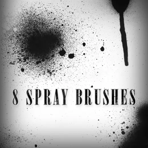 8 Spray Brushes — Procreate, Photoshop & Krita brush