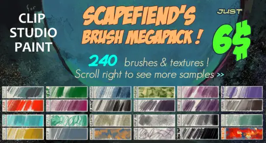 Scapefiend's Brush MEGAPACK!  for Clip Studio Paint — Clip Studio Paint brush
