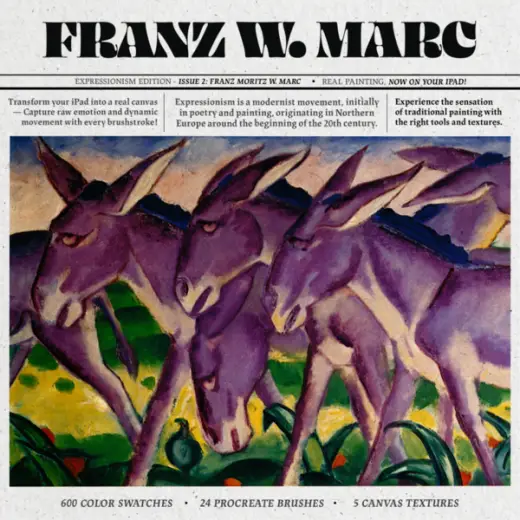 Franz Marc Procreate Kit (Procreate Brushes, Color Palettes & Canvas Textures) — Procreate brush