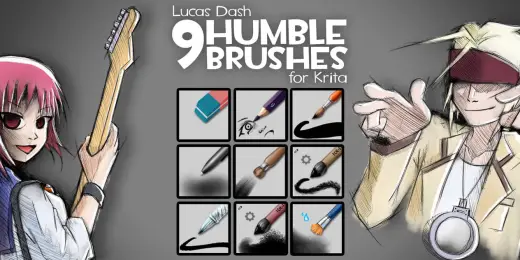 Dash's 9 Humble Krita Brushes — Krita brush