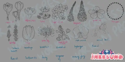 Flower brush bundle (WIP) — Krita brush