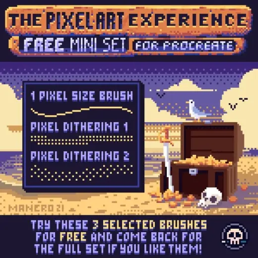 The Pixel Art Experience FREE Mini Brush Set for Procreate — Procreate brush