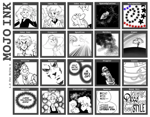Mojo Ink 1.0 preset bundle for Krita — Krita brush