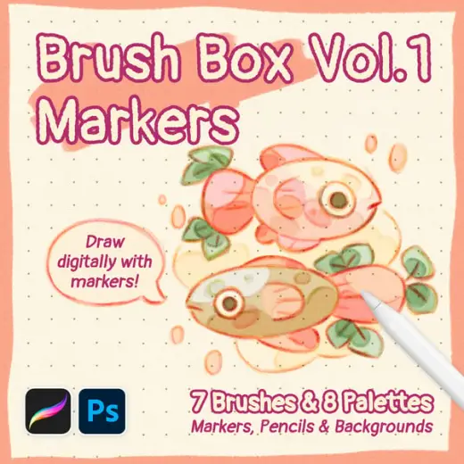 Brush Box Vol.1 ✿ Markers, Pencils & Palettes — Photoshop brush