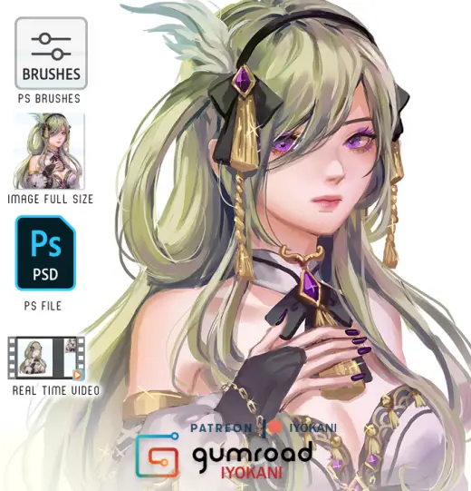 Adeline Process Video | Real time + Brushes — Photoshop brush