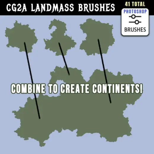 CG2A Landmass PS Brushes — Photoshop brush