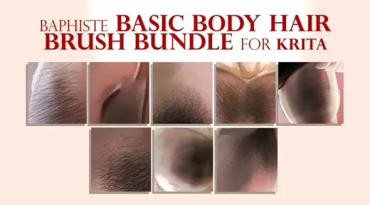 Baphiste's Body Hair Brushes for Krita — Photoshop & Krita brush