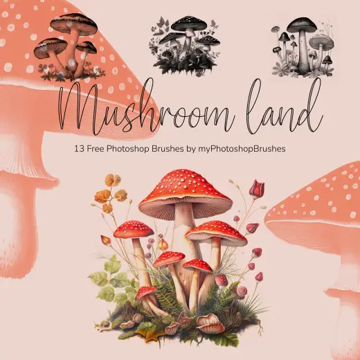 Mushroom Land — Procreate, Photoshop & Krita brush