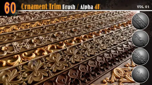 60 ornament trim Brush /alpha 4k — Photoshop brush