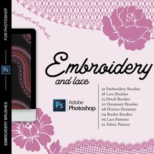 Embroidery & Lace Brushes For Photoshop — Photoshop brush