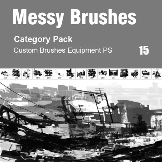 Messy Brushes - Category Custom Brushes Pack Photoshop — Photoshop brush