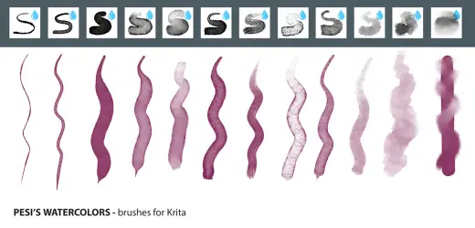 Set of Watercolor Brushes — Krita brush
