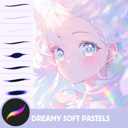 Procreate 8 FREE Soft Dreamy Pastel Paradise Brushes, 33 Full Set Brushes for Aesthetic Art and Cotton Candy Creations,  — Procreate brush