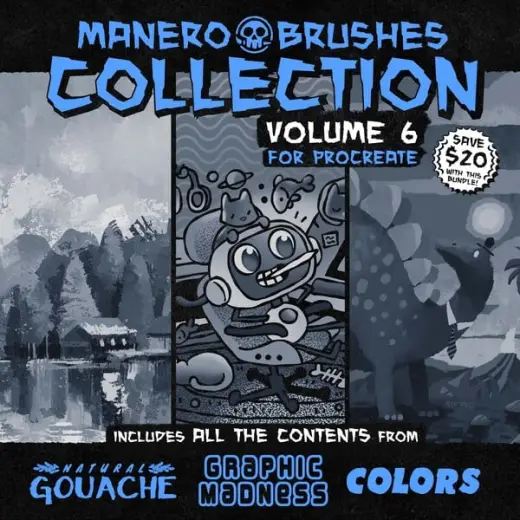Save 30%! Manero Brushes Collection Vol 6 for Procreate — Procreate brush