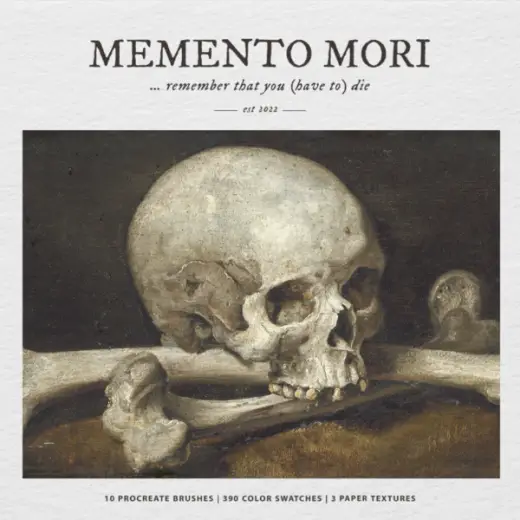 The Memento Mori Procreate Brushes, Color Swatches & Paper Textures — Procreate brush