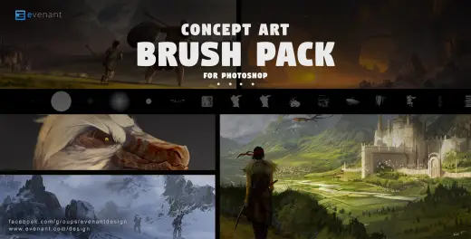 106 Concept Art Brushes — Procreate, Photoshop & Krita brush