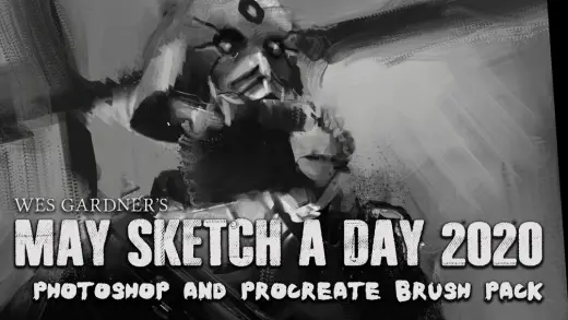Wes Gardner's "May Sketch A Day 2020" Brush Pack — Photoshop brush