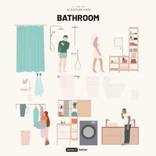 Bathroom Elevation Pack + Photoshop Brushes — Photoshop brush