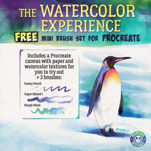 The Watercolor Experience FREE Mini Brush Set for Procreate — Procreate brush