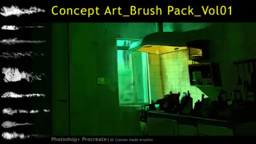 Concept Art_Brush Pack_Vol o1 — Procreate & Photoshop brush
