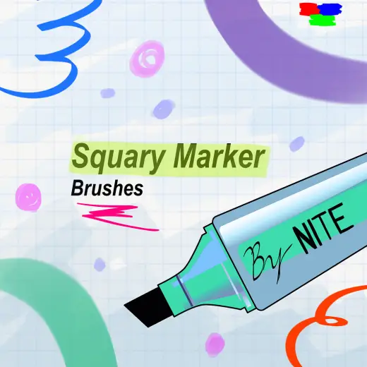 Squary markers brush set. By me. — Krita brush